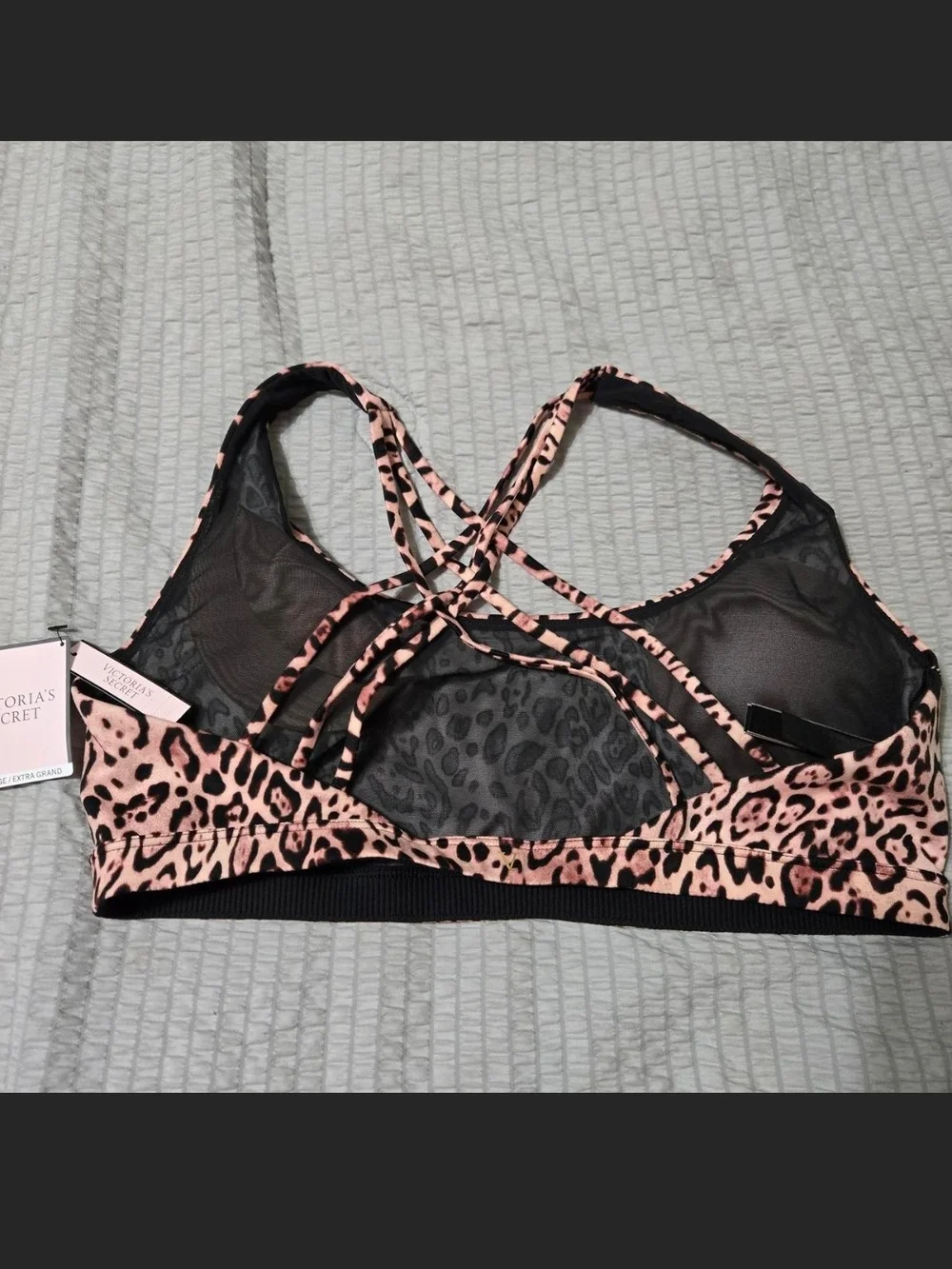 Victoria's Secret Pink Leopard Crisscross Sports Bra NWT